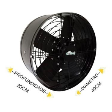 Imagem de Exaustor Ventilador Para Cozinha Churrasqueira 40cm / 400mm Alta Vasão