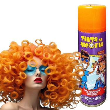 Imagem de Tinta para Cabelos Spray da Alegria 150 ml + Giz Colorido Tintura Temporária 6 Cores