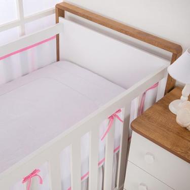 Imagem de Tela Protetora Laterais Berço Com Tiras Autocolantes Nas Pontas - MB, 