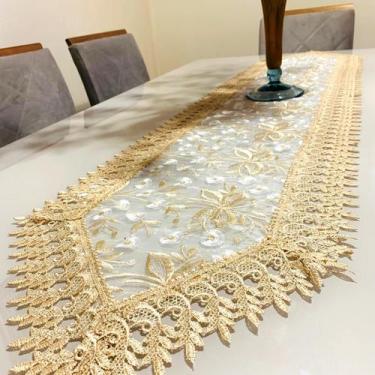 Imagem de Caminho De Mesa Guipir Bordado 40x180 Linha Premium Passadeira Trilho 