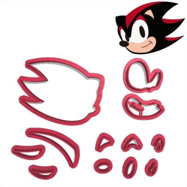 Imagem de Cortador Modular Game Ouriço Cabeça Sonic Shade - DOCE IMPRESSO, 10cm