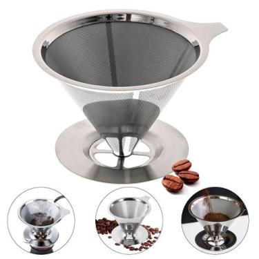 Imagem de  Filtro Café Inox Coador Pour Over Tam.101 Não Precisa Filtro - Bc Bor