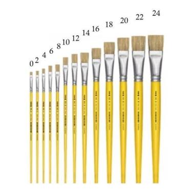 Imagem de Kit Com 13 Pinceis Artesanato Chato 815 Cerda Natural Tigre