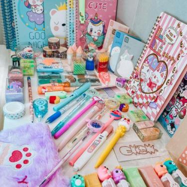 Imagem de Kit Papelaria fofa Kawaii 15 itens criativos - Lee.shop