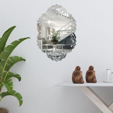 Imagem de Espelho Decorativo Em Acrílico Espelhado Veneziano Moderno 30cmX50cm -