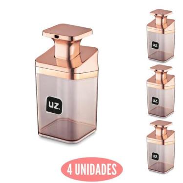 Imagem de Conjunto 4 Porta Sabonete Sabão Liquido Slin Rose UZ - NoBrand