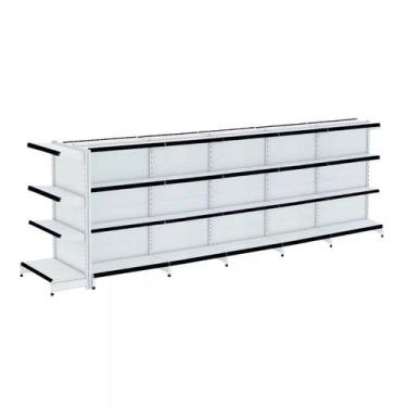 Imagem de Gondola Centro 137 Fit Ate 5 Metros 1 Ponta Branco 44b Pe Preto - AMAP