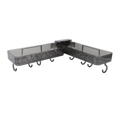 Imagem de Organizador de Caddy para Pia de Cozinha, Suporte de Esponja de Plástico Dobrável para Pia de Cozinha, Caddy de Chuveiro Montado na Parede, Sem Perfuração Pendurar Paredes, Cesta