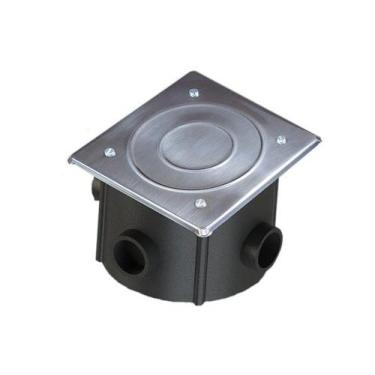 Imagem de Caixa de Passagem Tampa Inox Para Iluminação De Piscina 12 x 12cm - Br