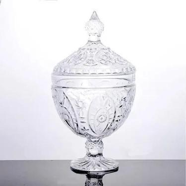 Imagem de Bomboniere De Vidro Baleiro Potiche Tampa Pedestal 29 X 16 - Cheng Xia