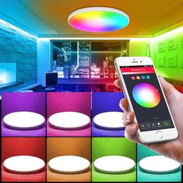 Imagem de Plafon Led Casa Inteligente RGB Smart Wi-fi Painel Embutir Sobrepor AP