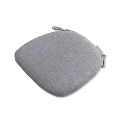 Imagem de DSUTMLE Almofada de assento antiderrapante com laços almofada de cadeira de linho de algodão quatro estações cor sólida respirável cor sólida almofada para cadeira de escritório, cadeira de mesa