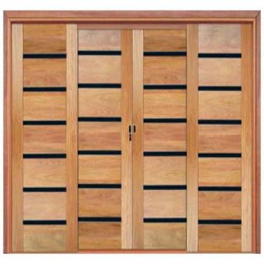 Imagem de Porta Balcão de Correr Madeira Cedro Arana BBB Com Frisos Preto Casmav