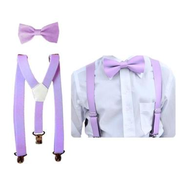 Imagem de Kit Suspensório E Gravata Borboleta Infantil Criança Pajem Festa 0 a 8