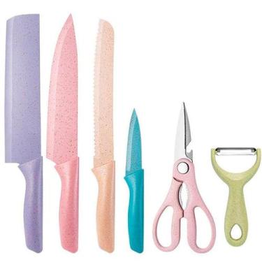 Imagem de Kit de 6 Peças para Churrasco Colorido e Inoxidável - LAURUS