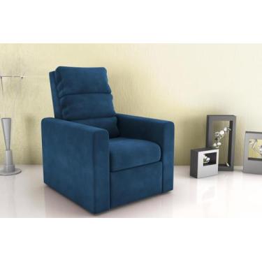 Imagem de Poltrona Reclinável MX14 Turin Veludo Azul E433 - Matrix - LM DECOR