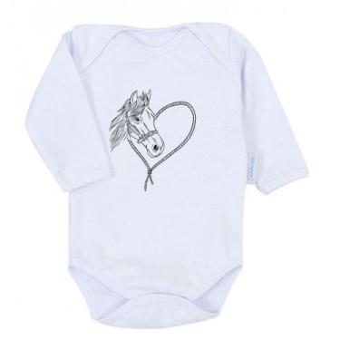 Imagem de Body Infantil Estampado Cavalo Neném Country Bebê Agro Fofo Coração Ma