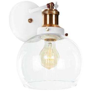 Imagem de Arandela Château Bola Media Vidro Branco c/ Cobre 20cm - MARRYLUZ