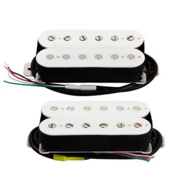 Imagem de Set Humbucker Fleor Branco Para Les Paul SG Alto Ganho