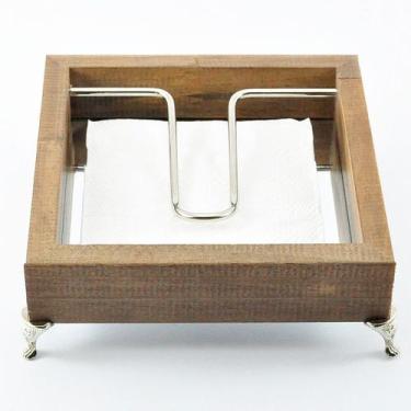 Imagem de Porta-Guardanapos de Papel "CLÁSSICO" Espelhado Madeira Rústica verniz