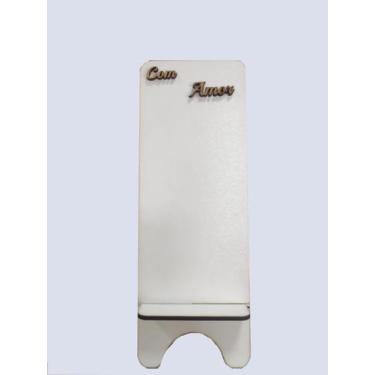 Imagem de S002 Suporte para celular em MDF laminado bracno - Laser Decor Company