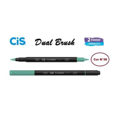 Imagem de Caneta Pincel Cis Dual Brush Pen Aquarelável 38 Verde Pastel