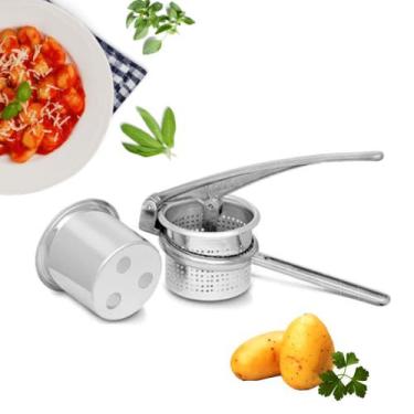 Imagem de Nhoqueira Espremedor Amassador Batatas Alumínio 2 em 1 - MK