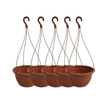 Imagem de 5 Vasos De Plantas Preto Vaso De Pendurar Enfeite Jardim - babykidssto