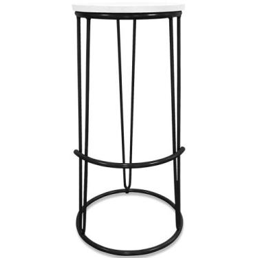 Imagem de Banco Banqueta Alta Industrial Dinamarca Em Aço Balcão Bar Cozinha Pre