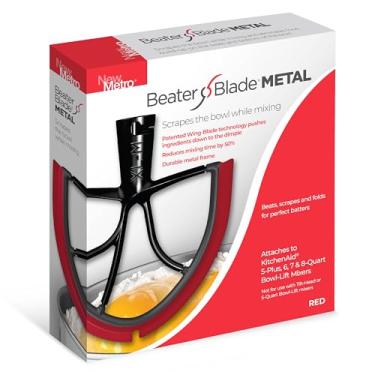 Imagem de New Metro Design Lâmina de substituição para batedeira, serve para batedeiras 5-Plus, 6, 7 e 8-Qt Bowl-Lift, vermelho