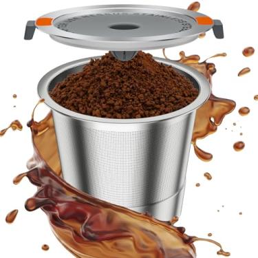 Imagem de 1 pacote com cápsulas de café reutilizáveis para Keurig, filtros de café reutilizáveis e reutilizáveis de aço inoxidável