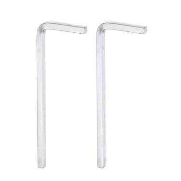 Imagem de HARFINGTON 2 peças chave de cabeça quadrada em forma de L 3 mm aço cromo-vanádio 4 pontos chave de parafuso para reparo doméstico básico de projetos DIY e aplicações gerais, prata