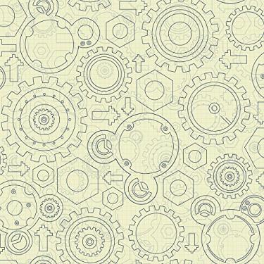 Imagem de York Wallcoverings Walt Disney Kids II Gadget papel de parede amostra de memorandos, 20 x 25 cm, creme/cinza/azul