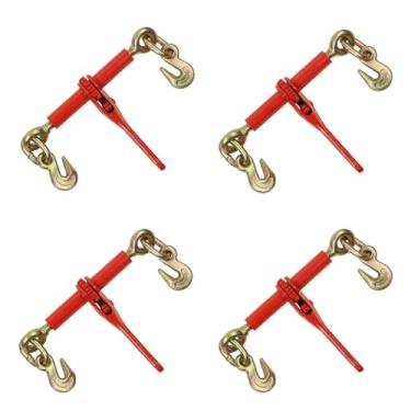 Imagem de AYMMIC Fichário de corrente de 0,6 cm - 1,2 cm, fichário de carga de catraca com capacidade de carga de 1,2 kg, use com corrente G70 de 1/4", com gancho de agarrar, amarre cargas pesadas a um caminhão