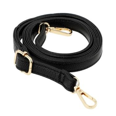 Imagem de Alça de bolsa de substituição de cinto de couro ajustável de 85 a 149 cm para bolsa tiracolo, bolsa de mão, preta
