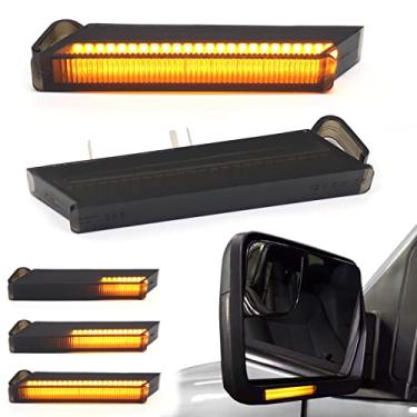 Imagem de Luz de seta lateral LED âmbar sequencial para Ford F150 Raptor Expedition Lincoln Mark LT, lente fumê âmbar direita esquerda indicador de lâmpadas sob o espelho