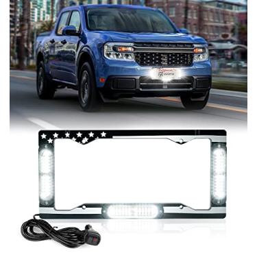 Imagem de Xprite Luz estroboscópica de 36 LEDs, luz estroboscópica dianteira/traseira da bandeira dos EUA, 22 modos piscando, moldura de LED de aviso de segurança de emergência para carros, caminhões, veículos