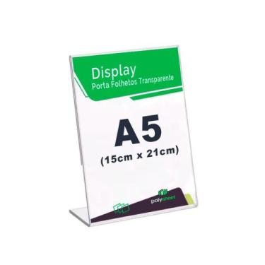 Imagem de Display Expositor Em Acrílico Formato L Tamanho A5 - Polysheet, 01 Uni