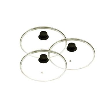 Imagem de Jogo 3 Tampas Vidro Avulsa Para Panelas frigideiras 24 cm - Okayshop, 