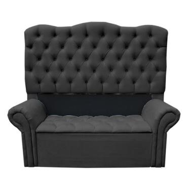 Imagem de Kit Cabeceira + Recamier Baú Agnes Para Cama Box Casal King 195 Cm - S