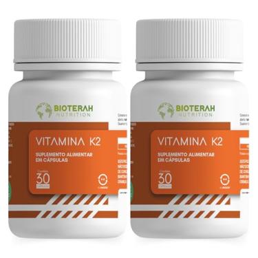 Imagem de Vitamina K2 60 Cápsulas BIOTERAH Original Auxilio Ósseo Nutrientes Suplemento Alimentar