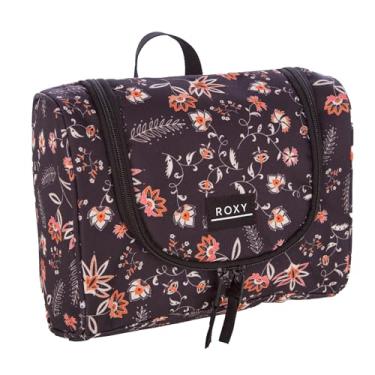 Imagem de Roxy Bolsa de higiene feminina | Maquiagem | Artigos de higiene | Estojo de armazenamento | Cosméticos | Férias | Fecho de zíper, Travel Dance - Borda Kerala Antracite, Estojo de maquiagem cosmética