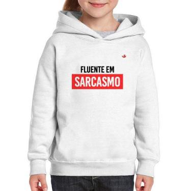 Imagem de Moletom Infantil Fluente em sarcasmo - Foca na Moda, Branco, 2
