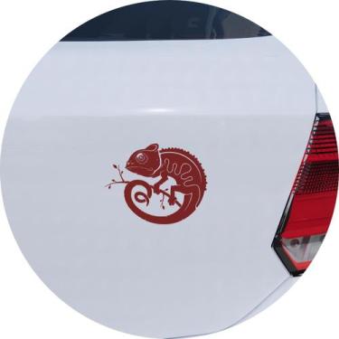 Imagem de Adesivo de Carro Camaleão no Galho - Cor Vinho - Melhor Adesivo, Vinho