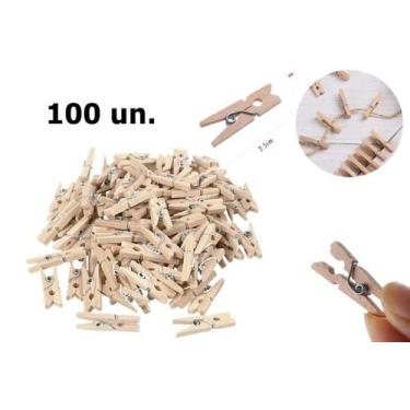 Imagem de Prendedor Mini Pregador Madeira 2,5 cm c/ 100 Unidades - cedros