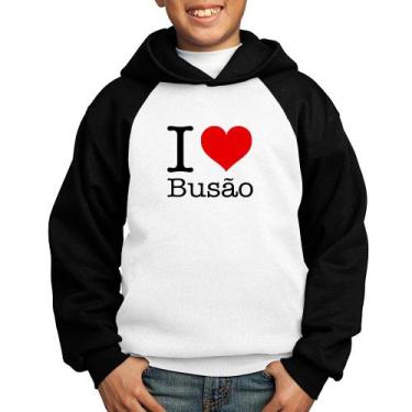 Imagem de Moletom Infantil I love Busão - Foca na Moda, Branco, Preto, 10