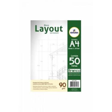 Imagem de Bloco Desenho Branco Grande Layout 50 Folhas Sem Margem 90g Engenharia