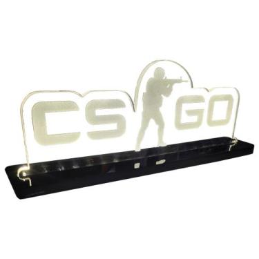 Imagem de Luminária Gamer Geek CS GO (Counter Strike) - Acrílico - LED Branco - 