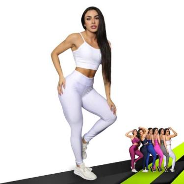 Imagem de CONJUNTO Fitness Feminino TOP ALÇA FINA + Calça LEG BÁSICA Sports Trei