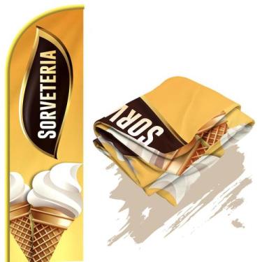 Imagem de Bandeira Para Wind Banner Dupla Face (só tecido) Sorveteria - Fadrix